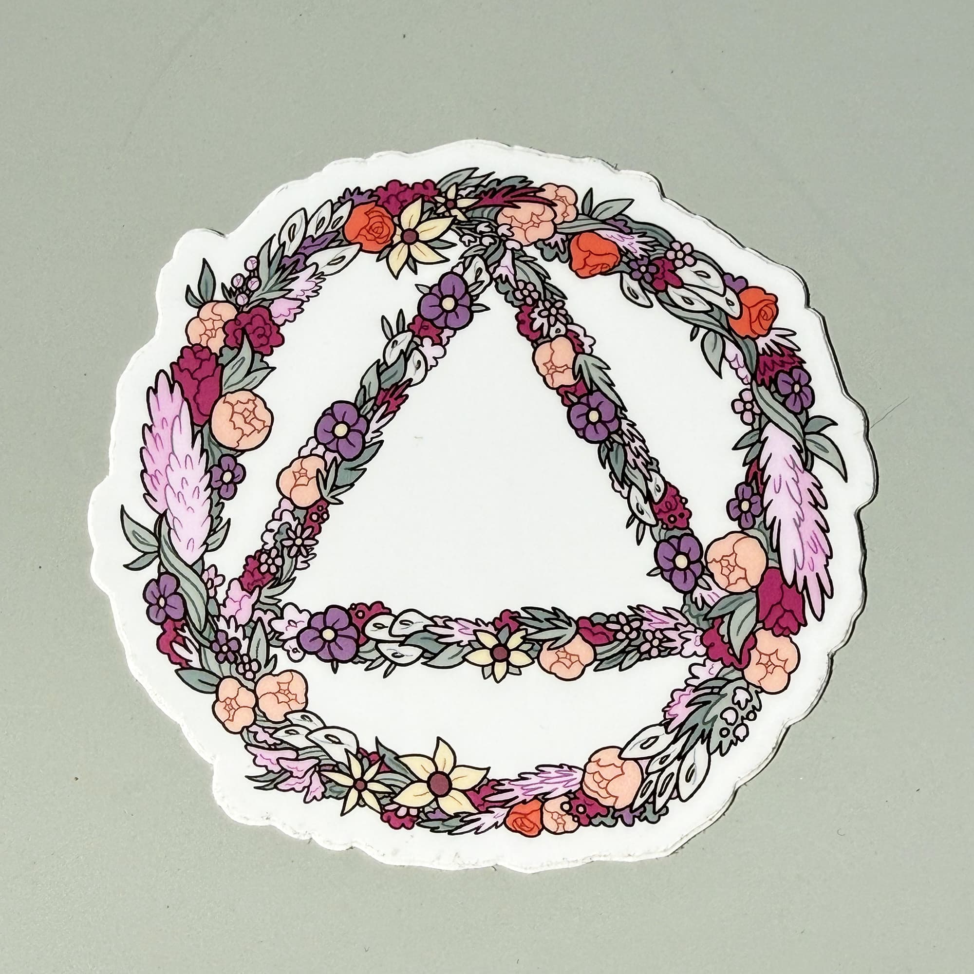 Floral AA Sticker, recovery vinyl sticker