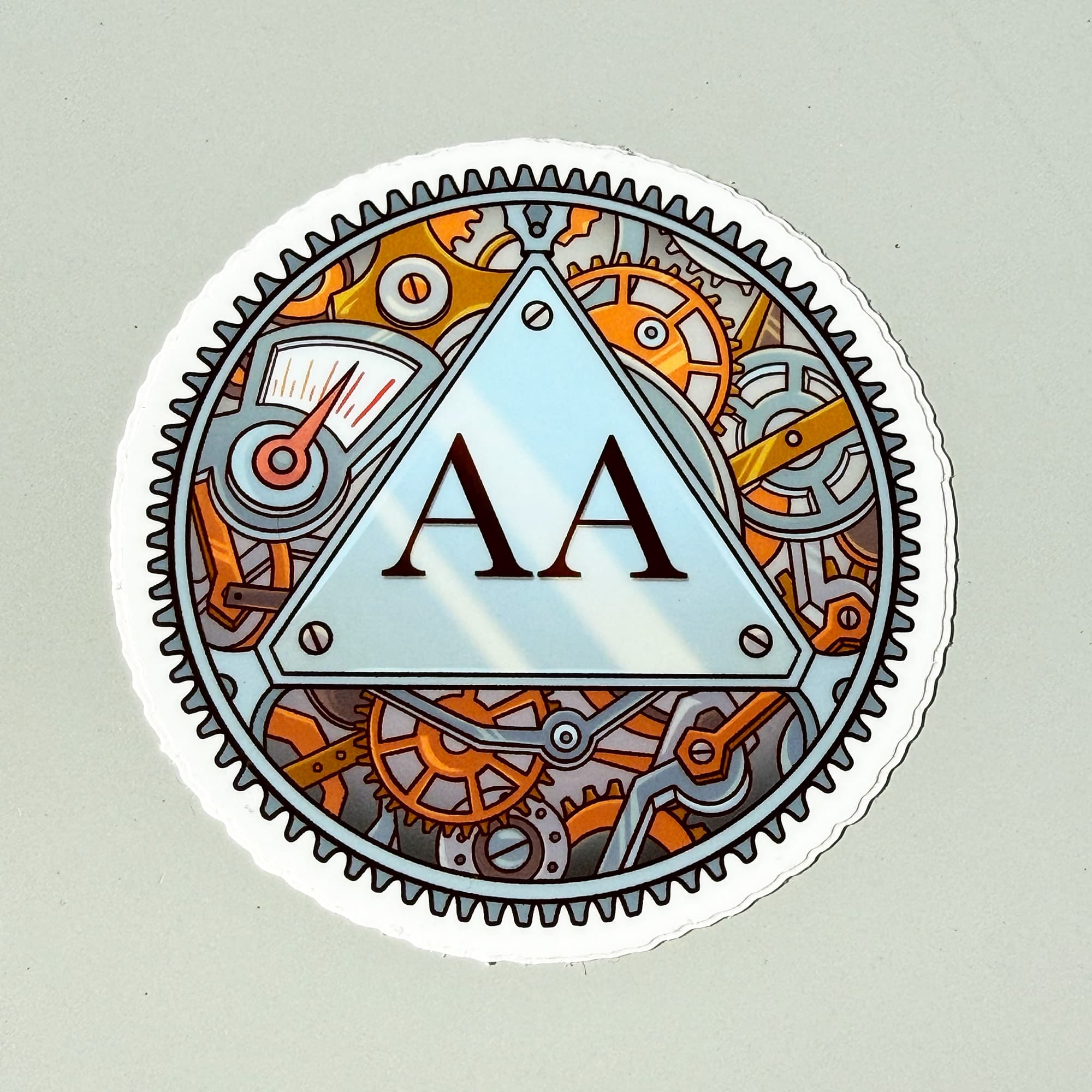 Steampunk AA Sticker, recovery vinyl sticker