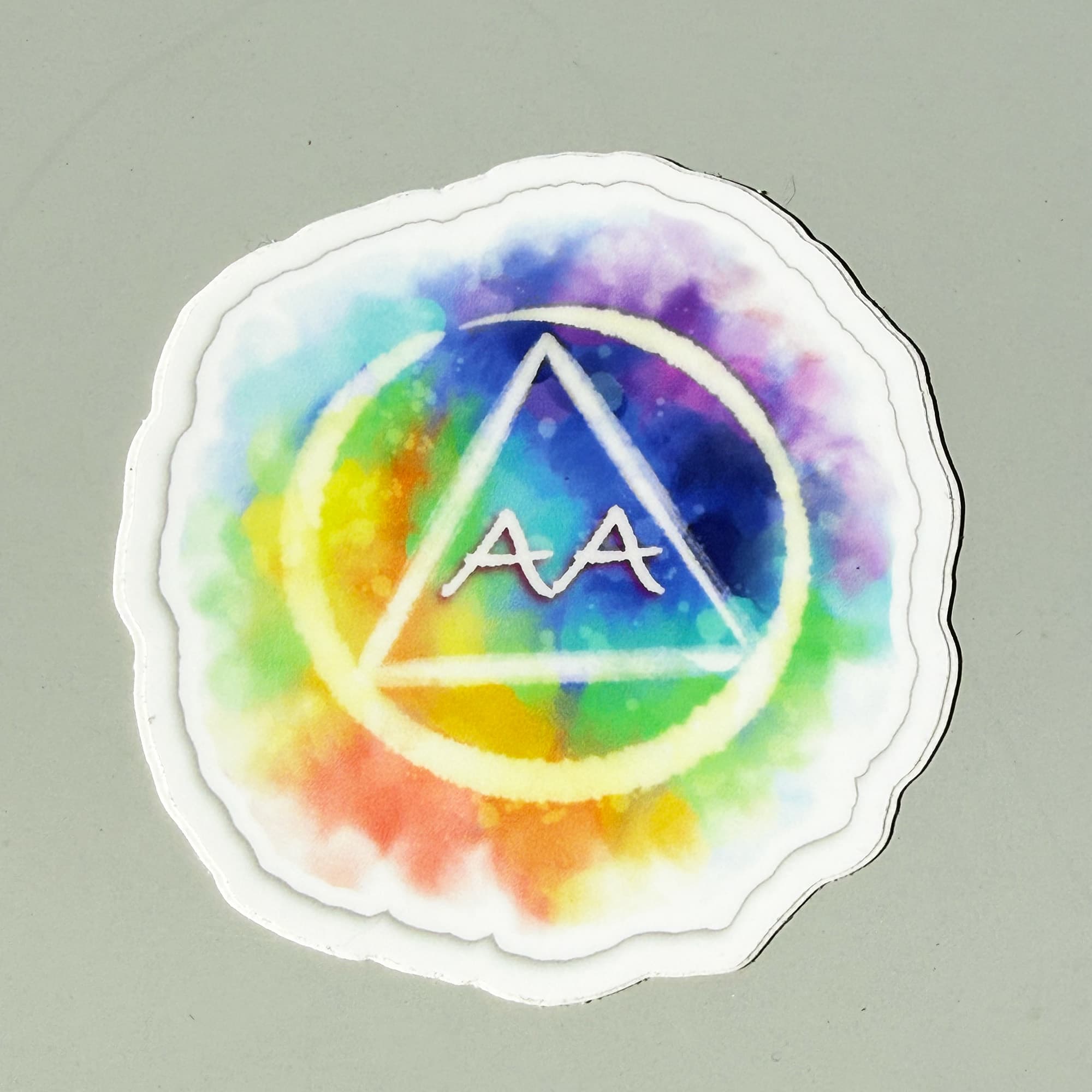Watercolor AA Sticker, recovery vinyl sticker